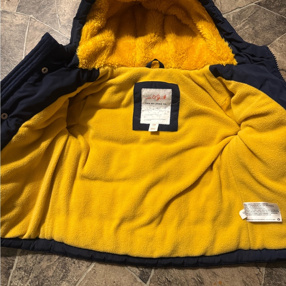 Cat & Jack Kids Puffer Jacket with Yellow Lining